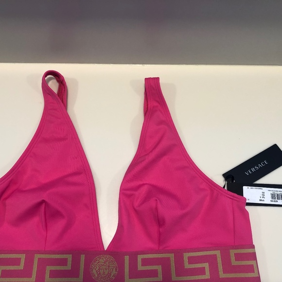 💋 Versace Triangle Logo Bikini Top  - Swimwear SIZE L - XL - Picture 6 of 6